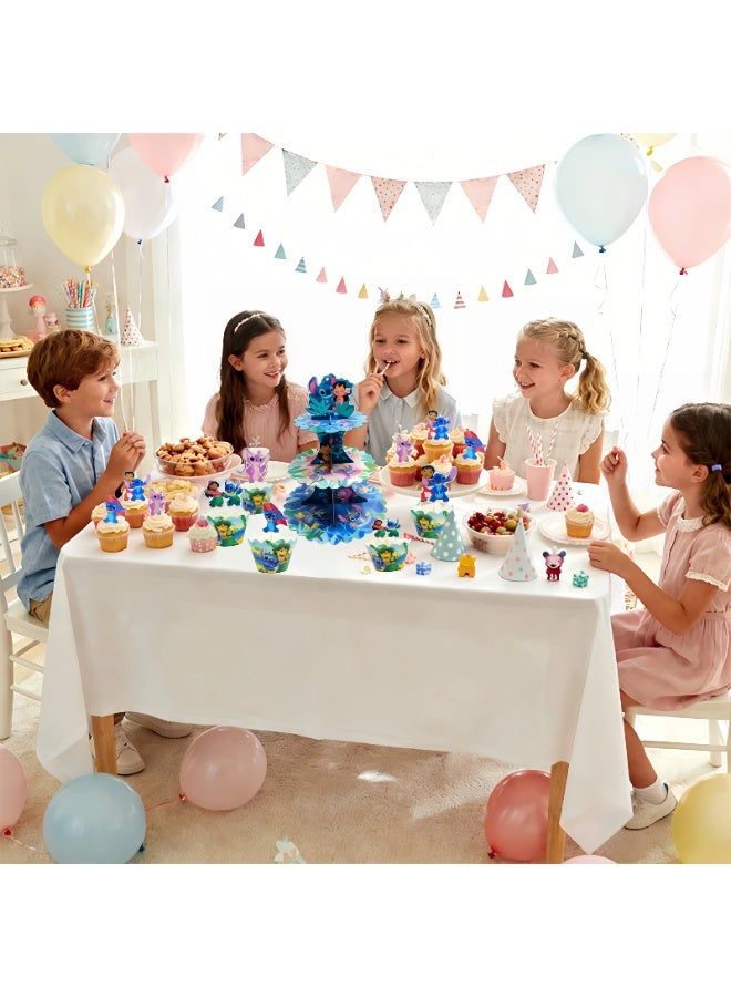 ILovhaprty 25pcs Stitch Cake Decoration Set – Lilo & Stitch Cake Stand with Cake Borders and Cake Toppers, Stitch Birthday Party Supplies for Dessert Table Decorations - Image 4